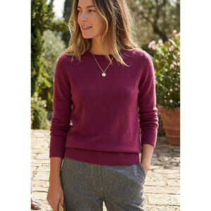 Eric Bompard Cashmere Silk Sweater Mauve Grape Crewneck Pullover Luxury KVSS MAR